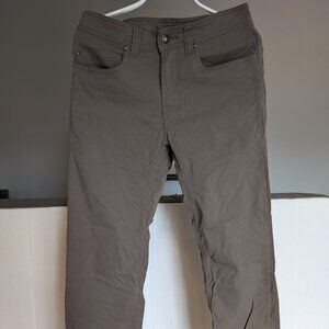 Prana Brion slim fit 5 pocket pants Mud 28W 30L